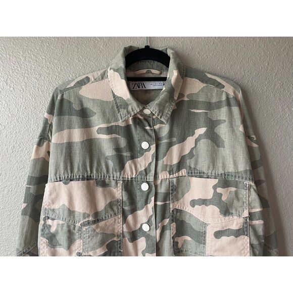 Zara Camo Cropped Light Jacket - Picture 5 of 11